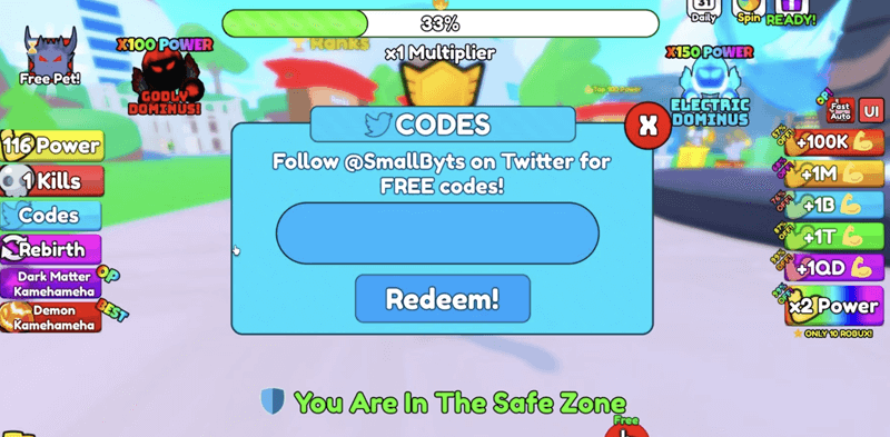 Kode Roblox Kamehameha Simulator 1