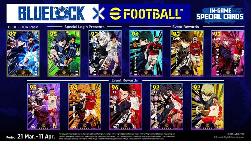 kartu Kolaborasi eFootball 2024 dengan Anime Blue Lock