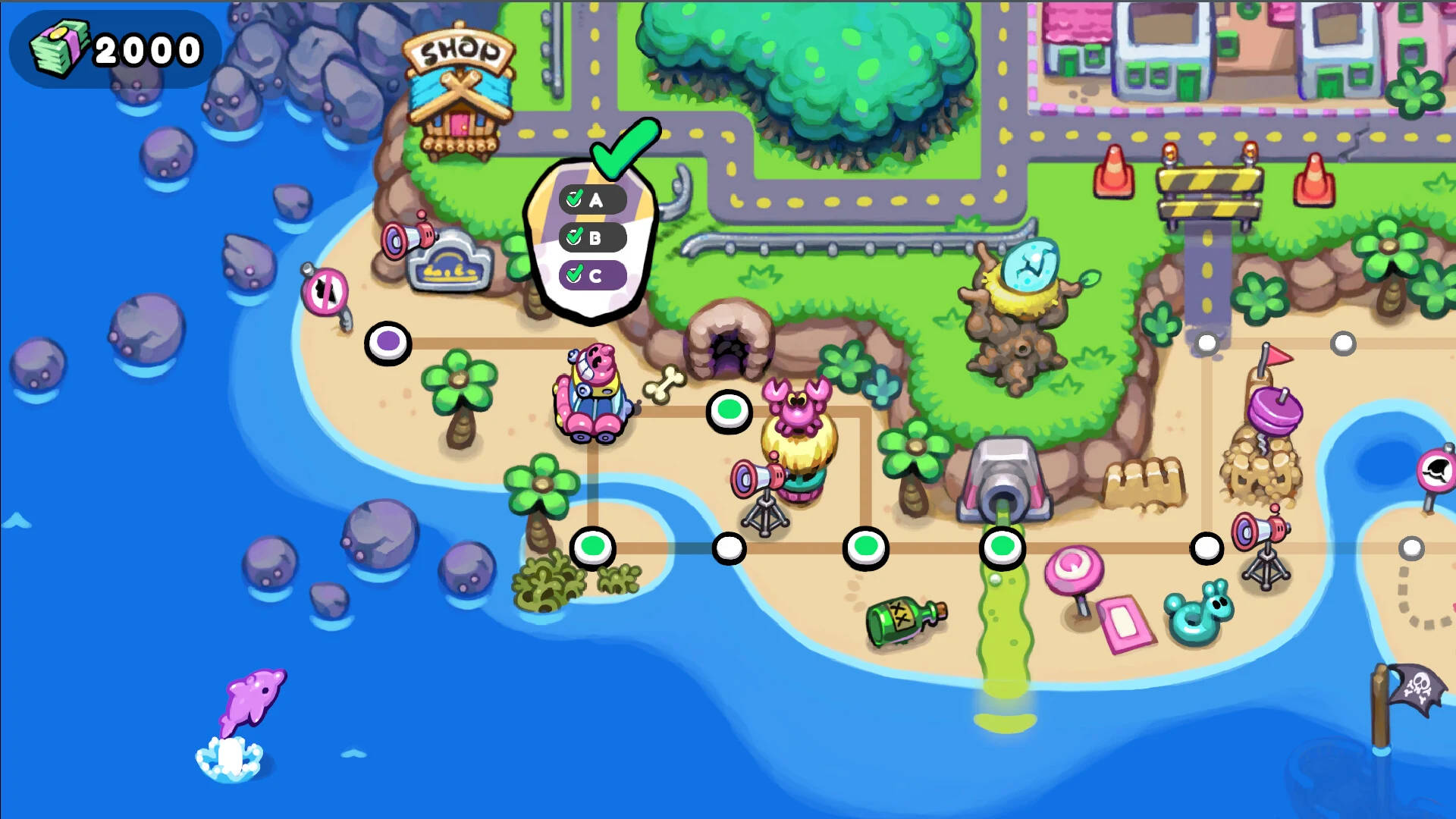 Peta overworld di Bad Ice-Cream Resort (Nitrome)