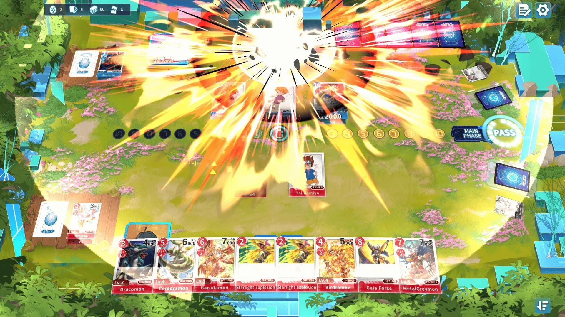 Card battle in Digimon Alysion (BANDAI)