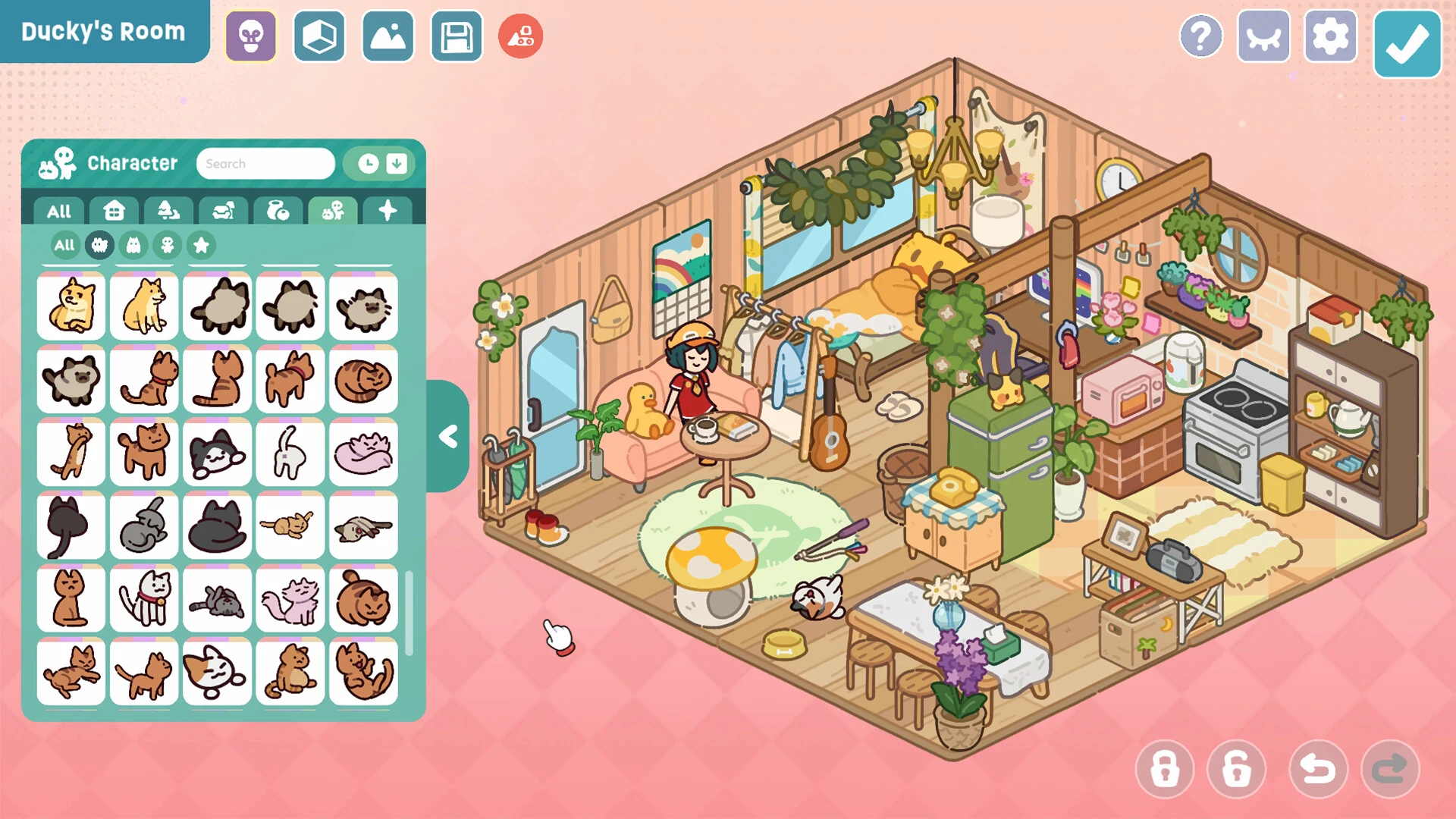Menata kamar Ducky dalam Lost and Found Co. (Bit Egg)