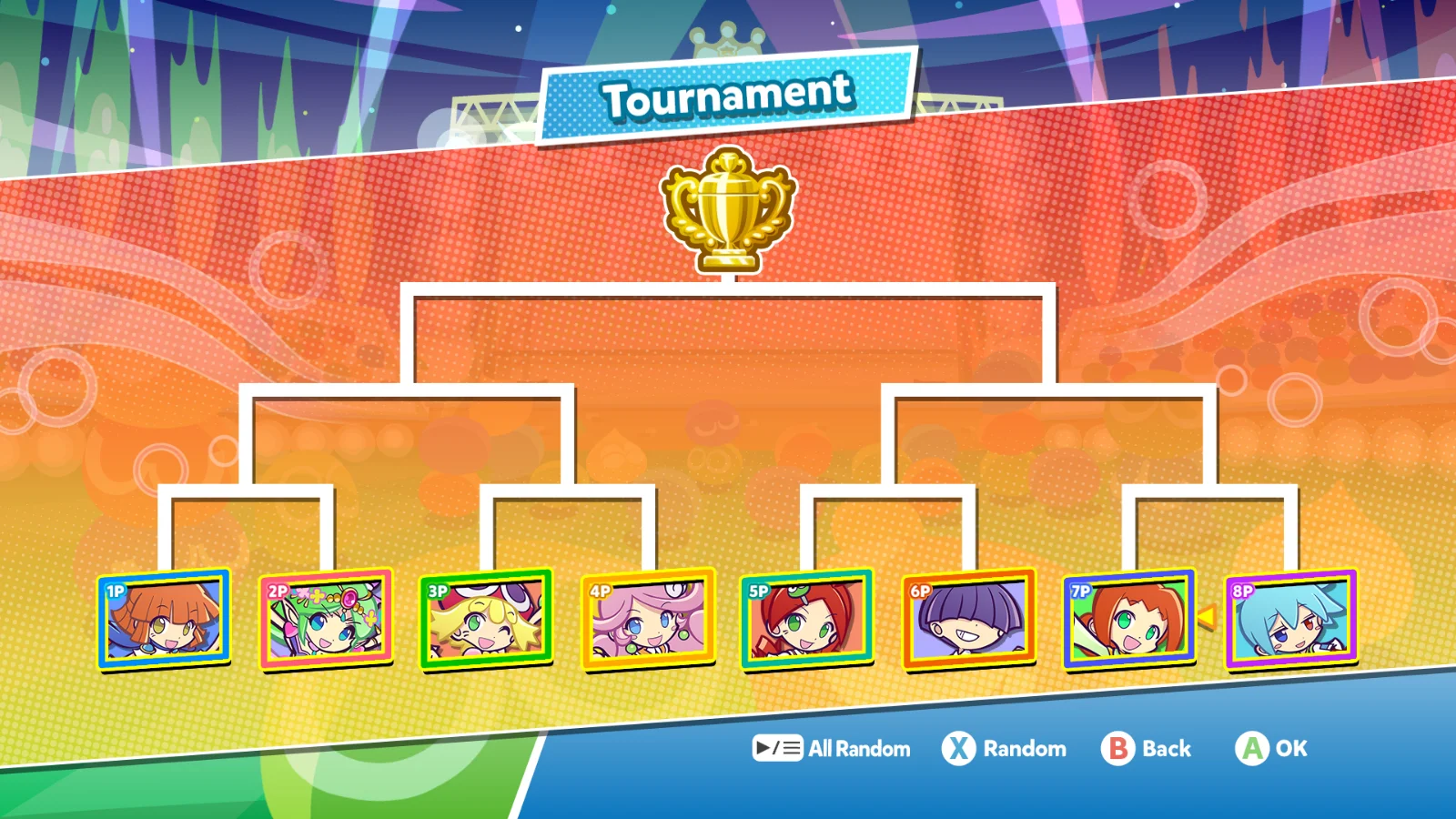 Bagan turnamen di mode Tournament Puyo Puyo Champions