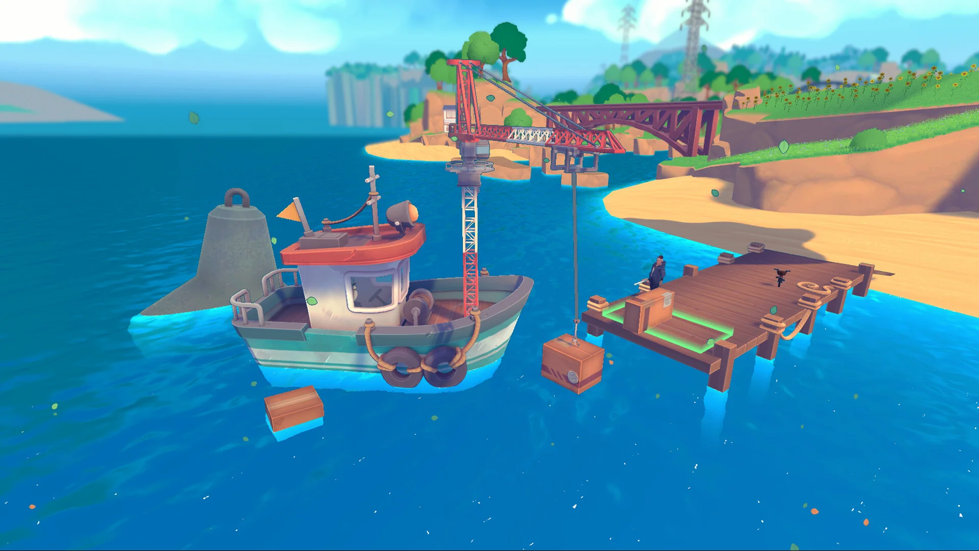 Pelabuhan di pulau dalam TANUKI: Pon's Summer (Denkiworks / CRITICAL REFLEX)