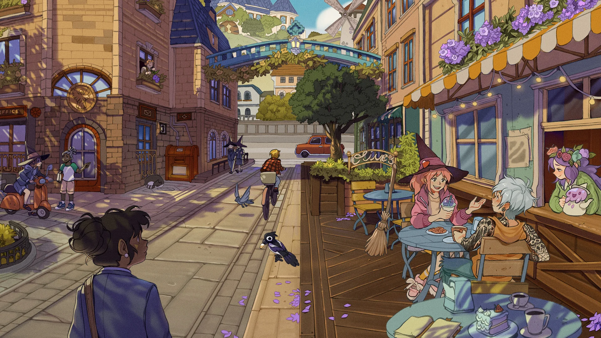 『Witchbrook』のモスポートの街並み (Chucklefish)